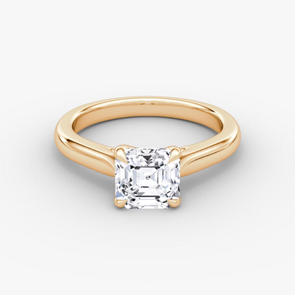 Trellis Cathedral Asscher Plain Engagement Ring