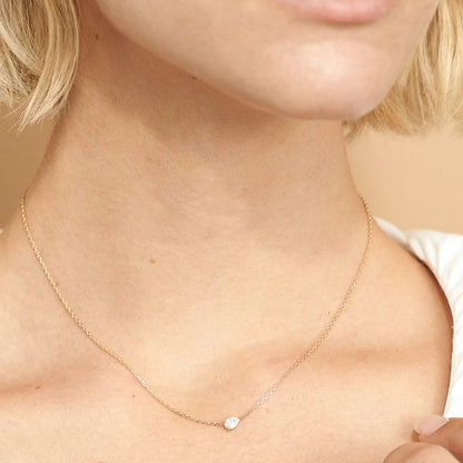 Pear Solitaire Necklace