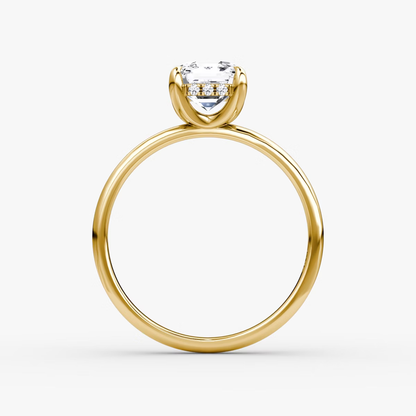 The Classic Hidden Halo Asscher Engagement Ring in Plain Standard Band