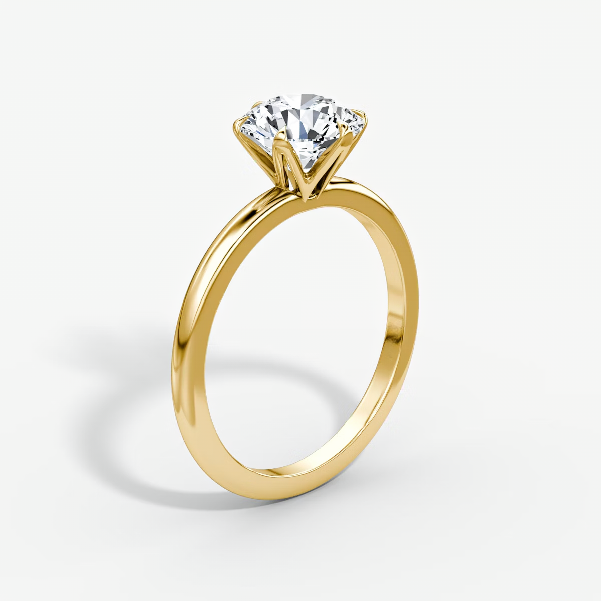 The V Round Brilliant Engagement Ring in Plain Band