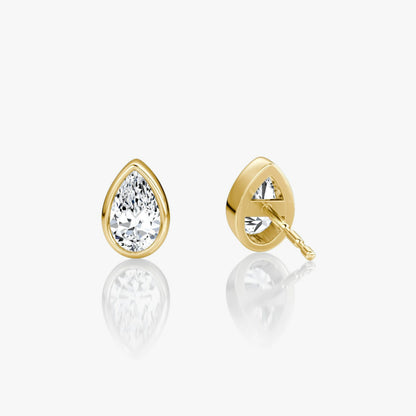 Pear Bezel Solitaire Stud