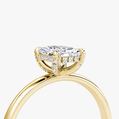 The Classic Hidden Halo Radiant Engagement Ring in Plain Standard Band