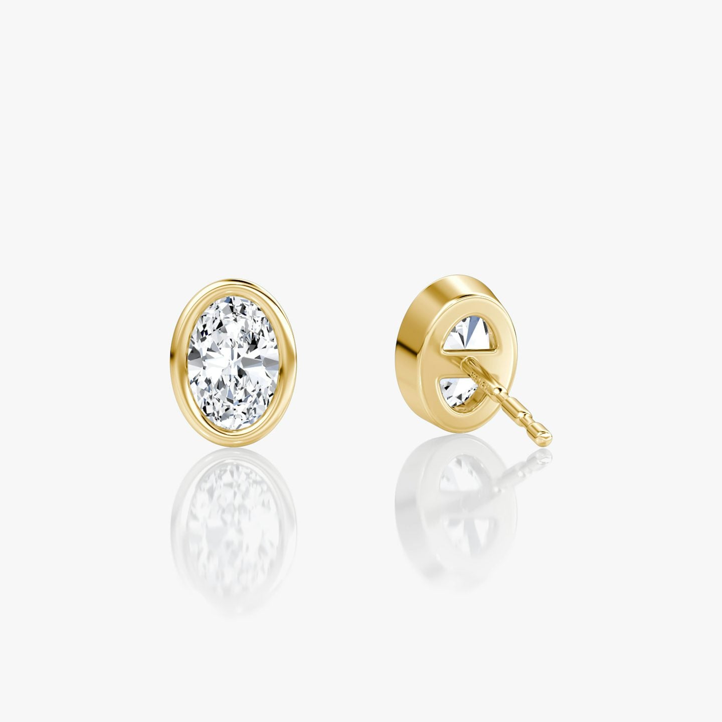 Oval Bezel Solitaire Stud