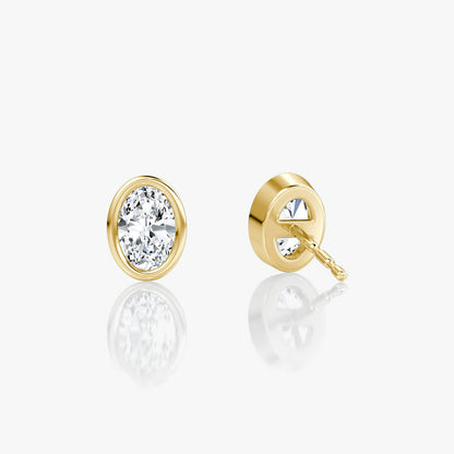 Oval Bezel Solitaire Stud