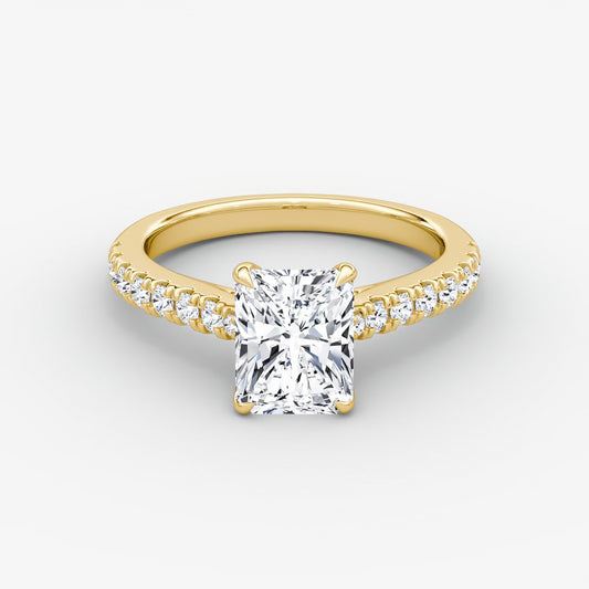 Trellis Cathedral Radiant Pave Engagement Ring