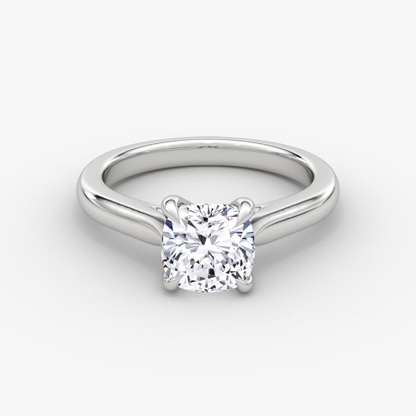 Trellis Cathedral Cushion Plain Engagement Ring