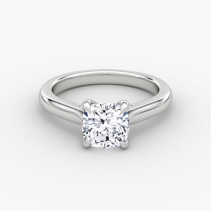 Trellis Cathedral Cushion Plain Engagement Ring