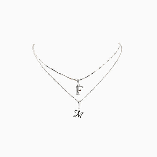 Diamond Initial Block Pendant