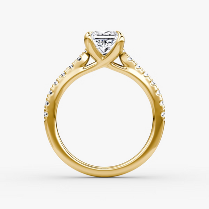 Trellis Cathedral Princess Pave Engagement Ring