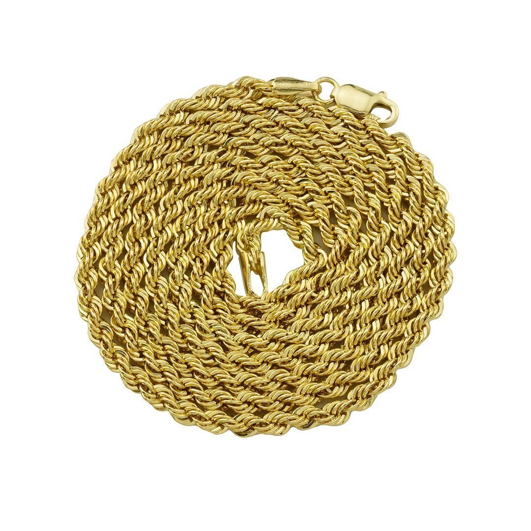 14k Yellow Gold Rope Chain 3 mm