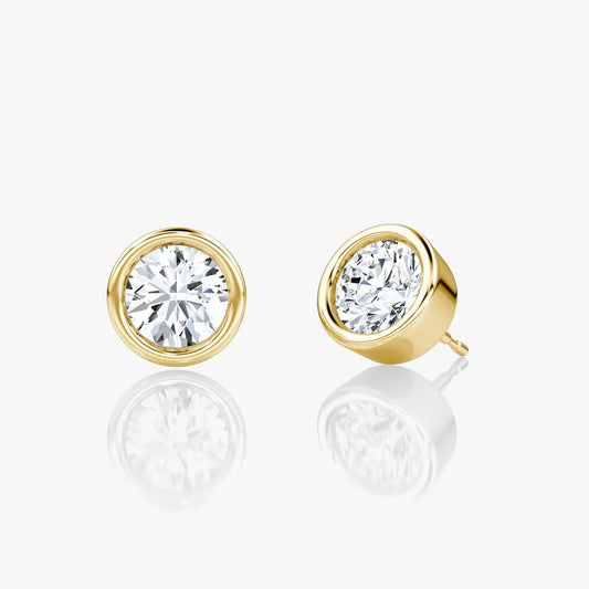 Round Bezel Solitaire Stud