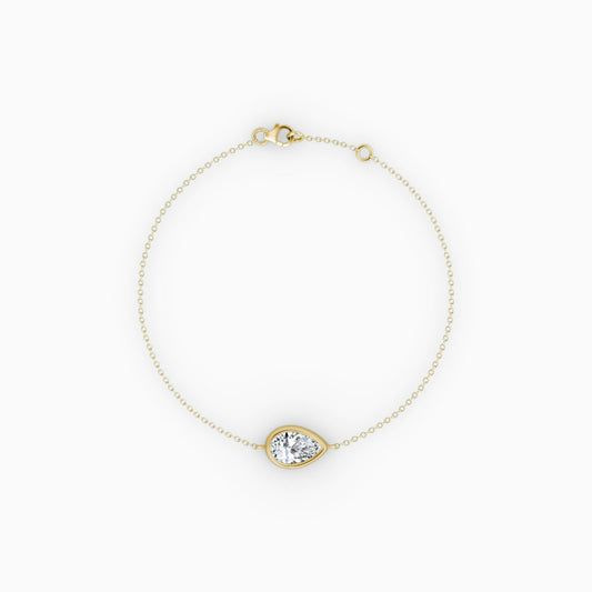 Pear Bezel Solitaire Bracelet