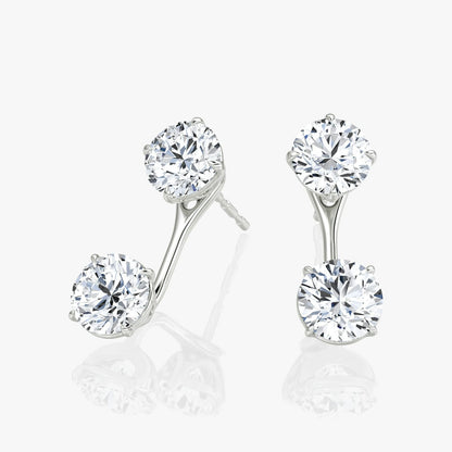 Round Solitaire Stud & Round Ear Jacket