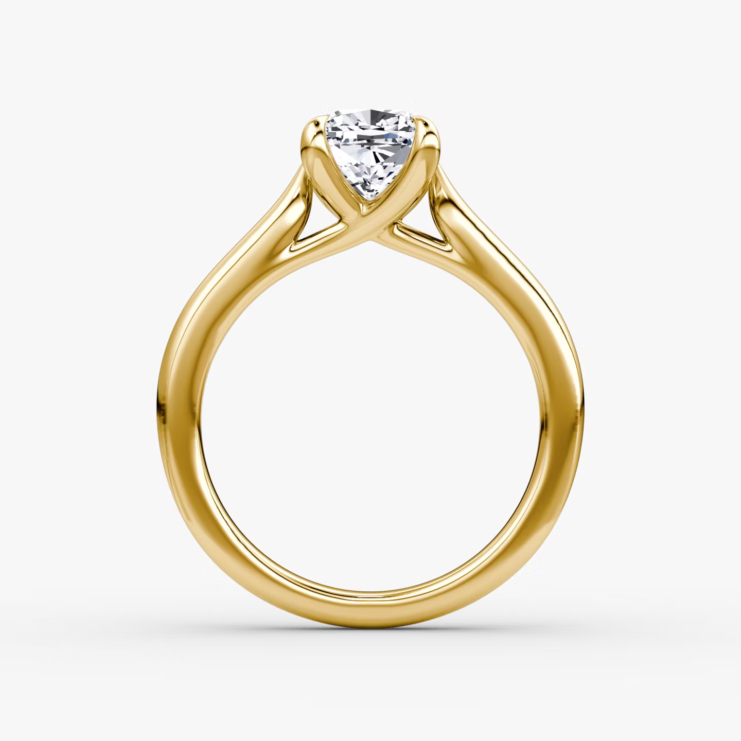 Trellis Cathedral Cushion Plain Engagement Ring