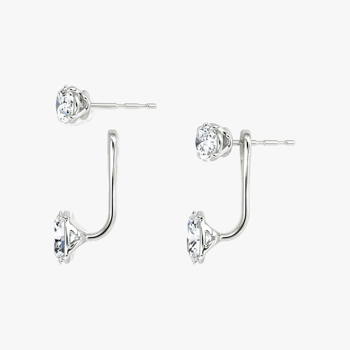 Oval Solitaire Stud & Oval Ear Jacket