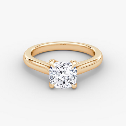 Trellis Cathedral Cushion Plain Engagement Ring