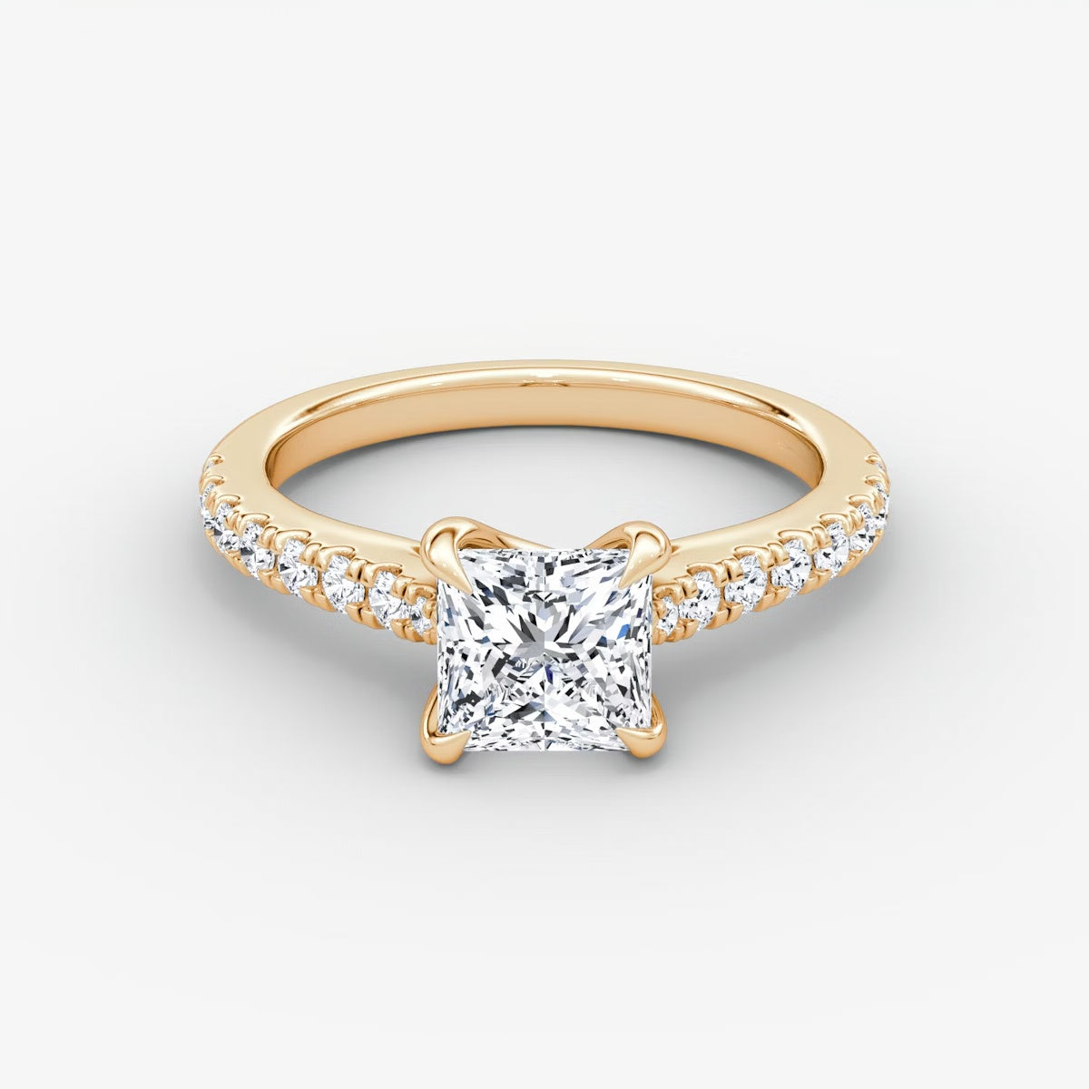 Trellis Cathedral Princess Pave Engagement Ring