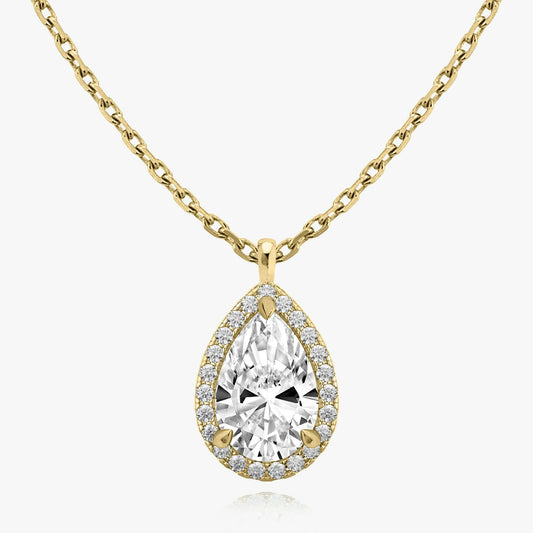 Pear Halo Pendant