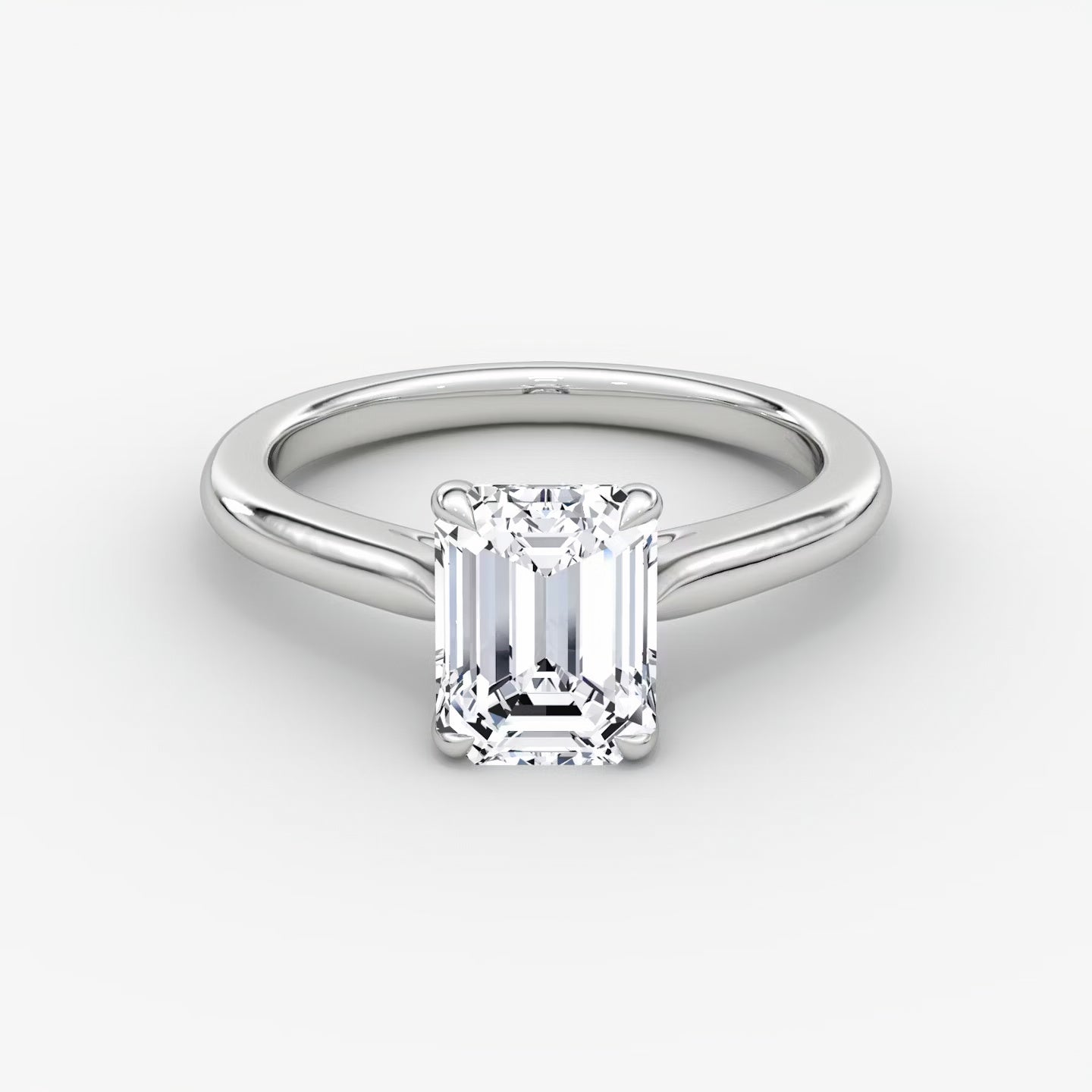 Trellis Cathedral Emerald Plain Engagement Ring