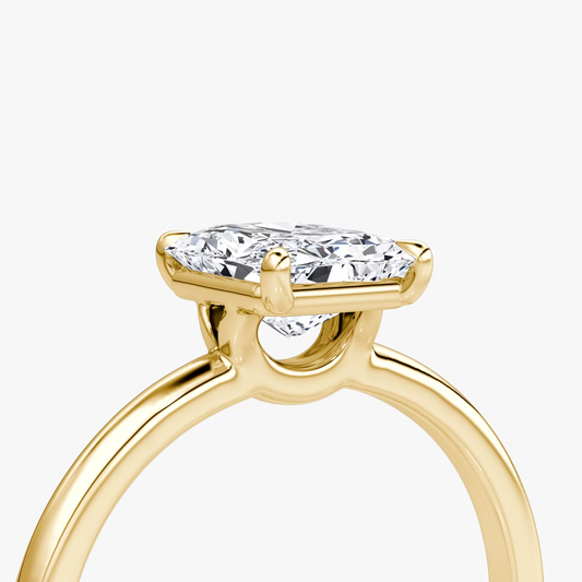 The Signature Radiant Engagement Ring in Plain Standard Band