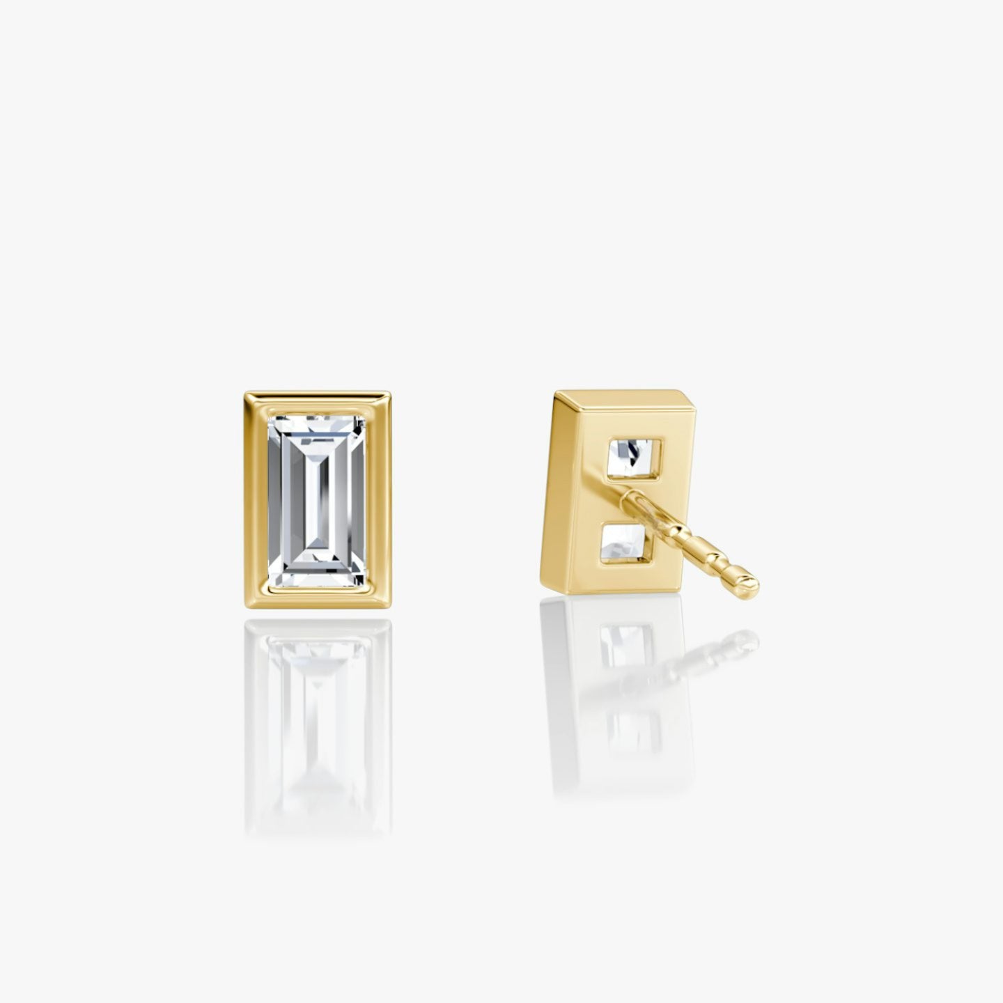 Baguette Bezel Solitaire Stud