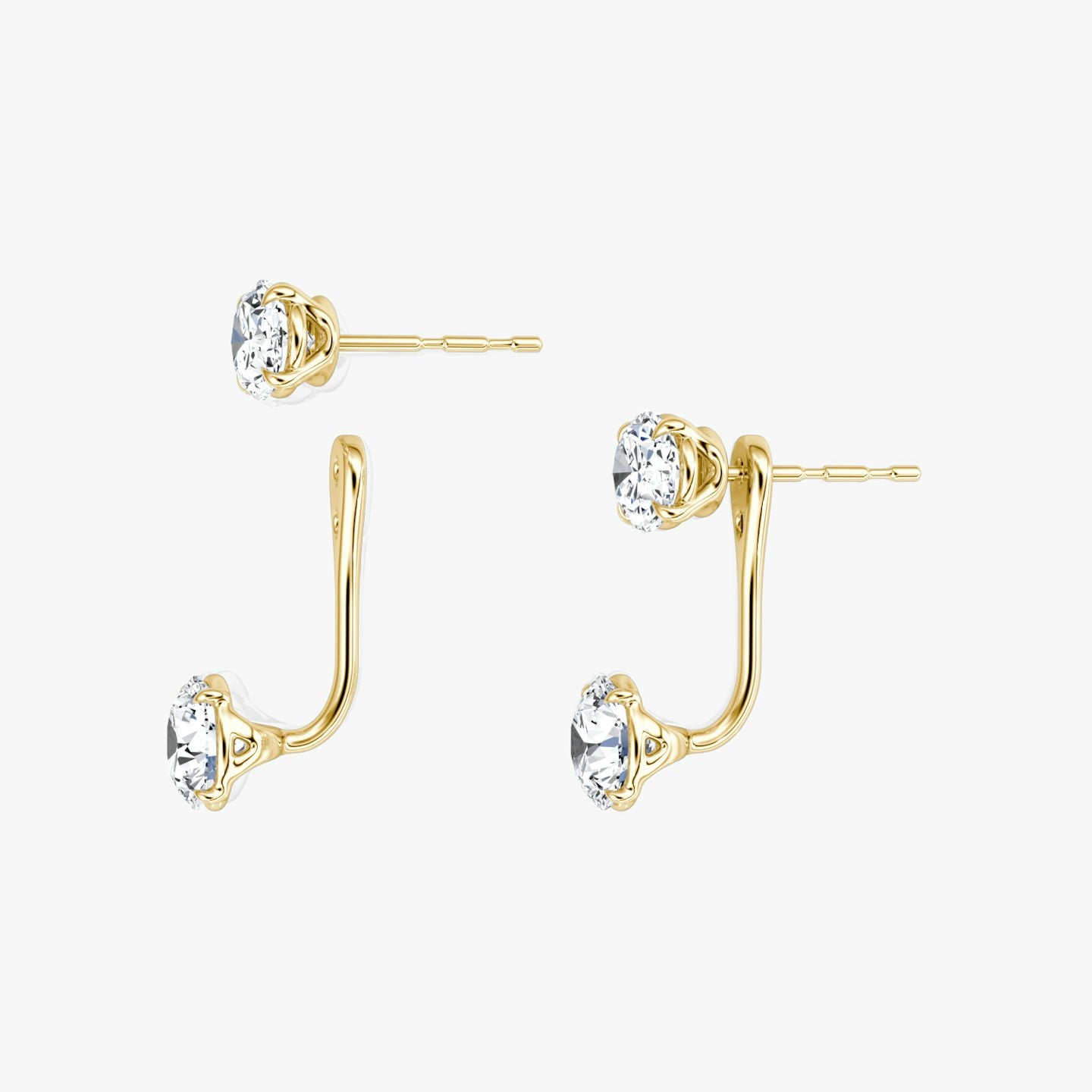 Oval Solitaire Stud & Round Ear Jacket