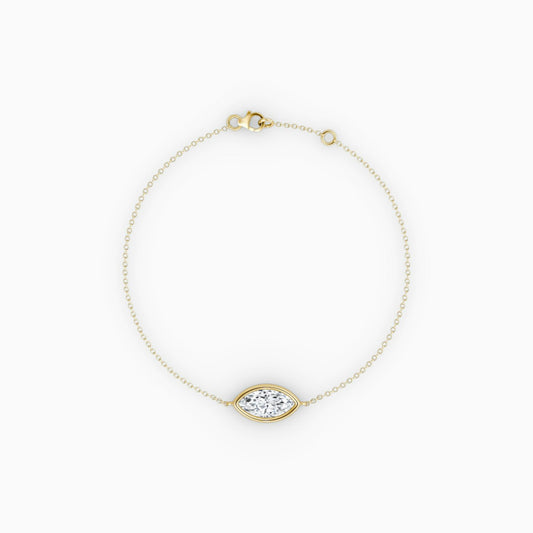 Marquise Bezel Solitaire Bracelet