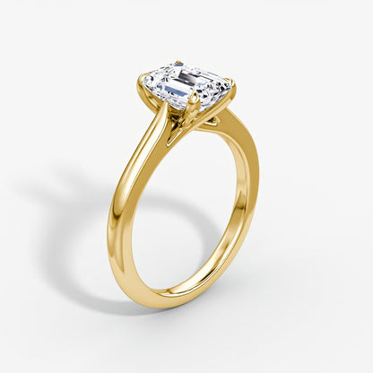 Trellis Cathedral Emerald Plain Engagement Ring