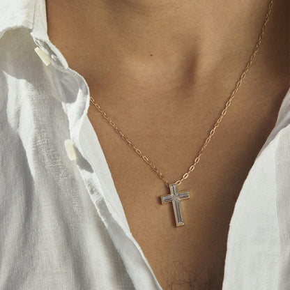 Solitaire Cross Necklace