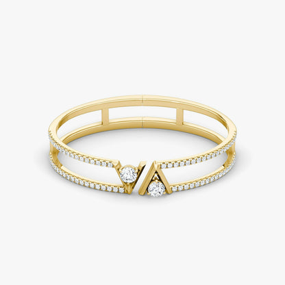 Pave V Double Row Bangle