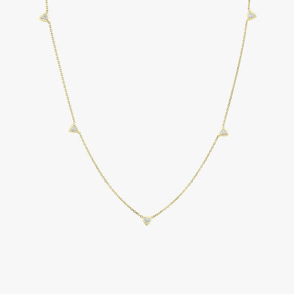 Trillion Knife Edge Bezel Station Necklace