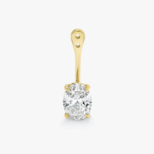 Oval Solitaire Drop Ear Jacket