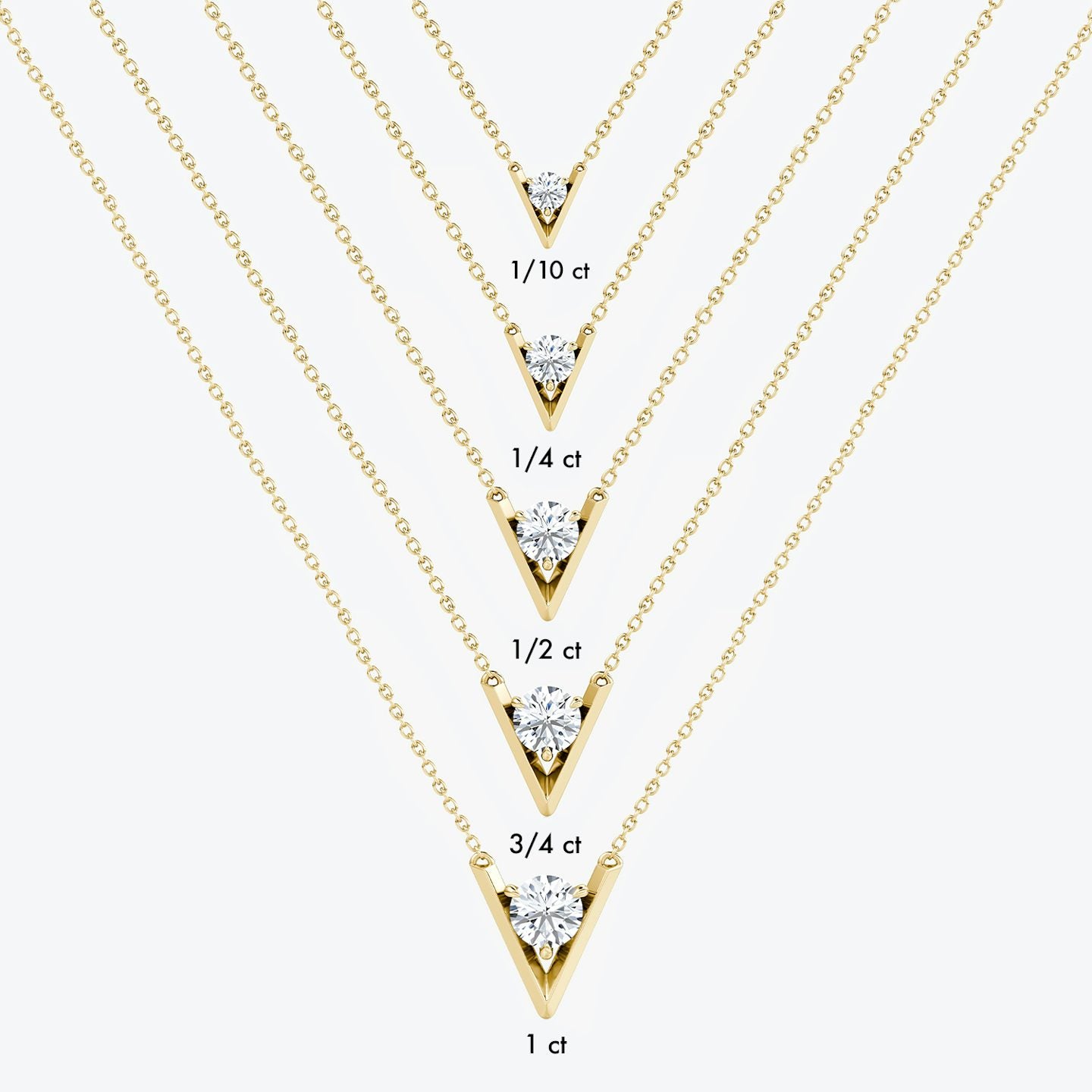 V Solitaire Necklace