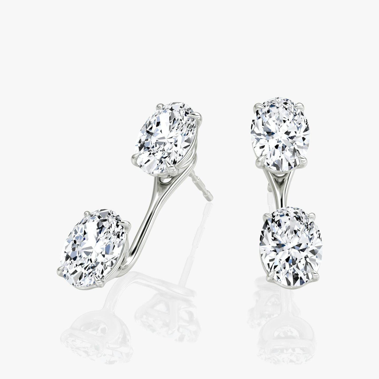 Oval Solitaire Stud & Oval Ear Jacket