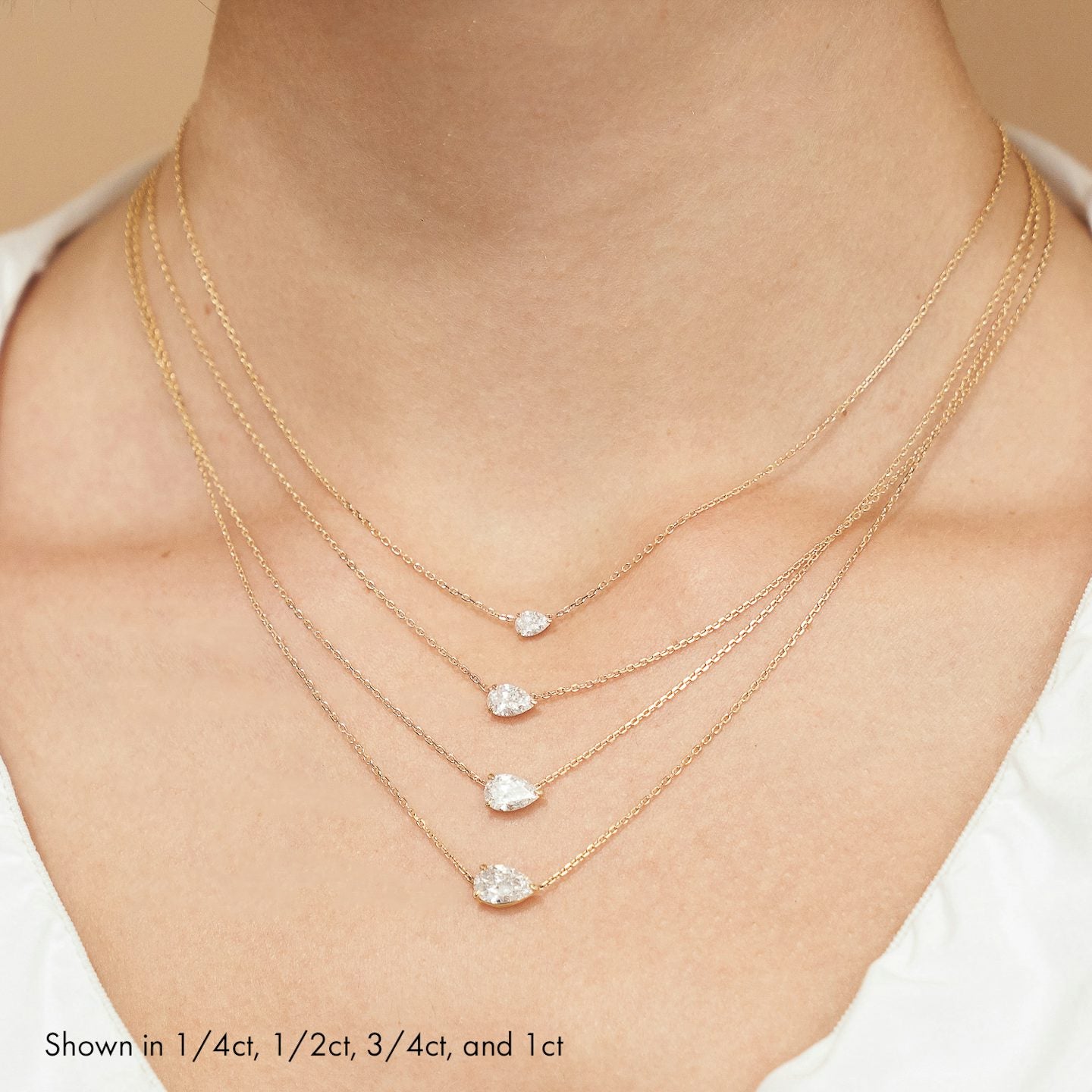 Pear Solitaire Necklace