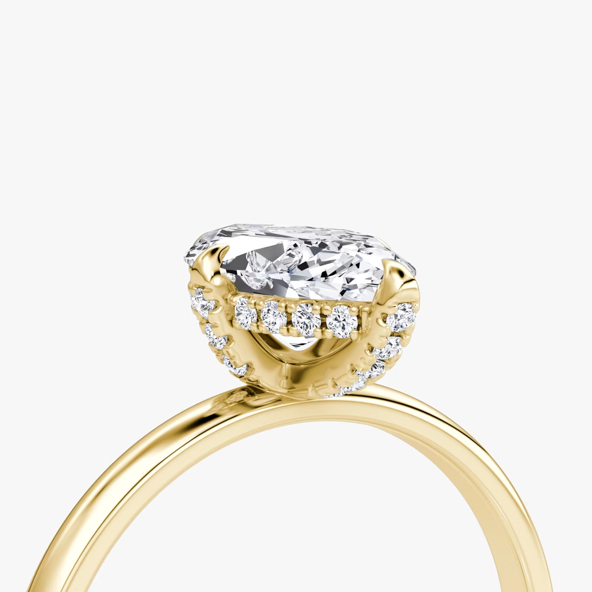 The Classic Hidden Halo Marquise Engagement Ring in Plain Standard Band