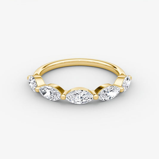 Single Shared Prong Marquise Band