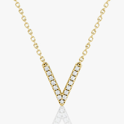 V Pave Necklace