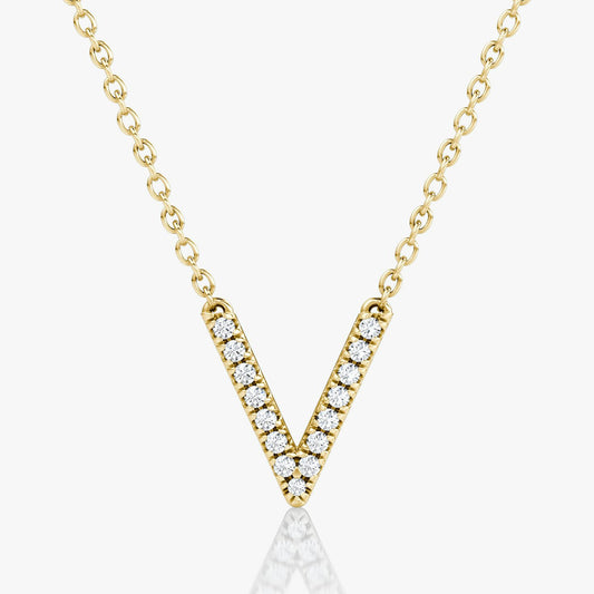 V Pave Necklace