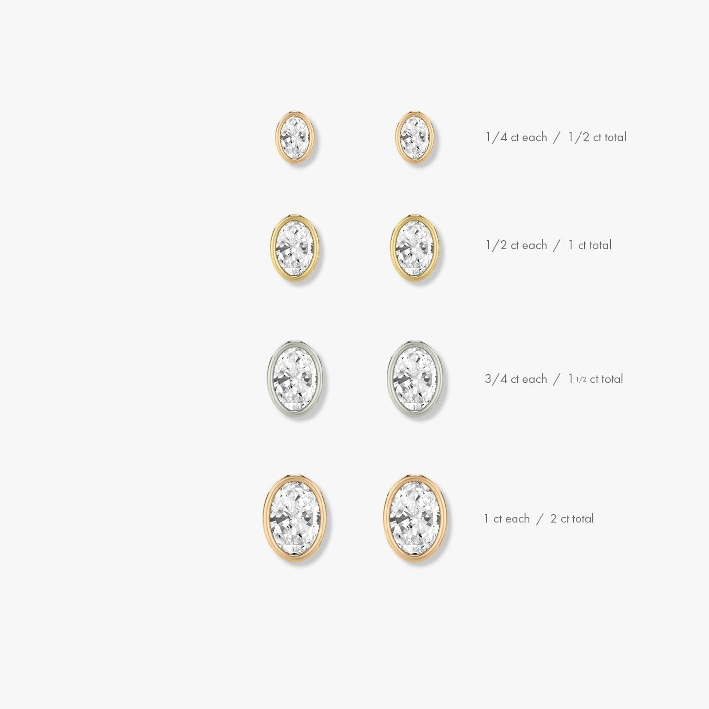 Oval Bezel Solitaire Stud