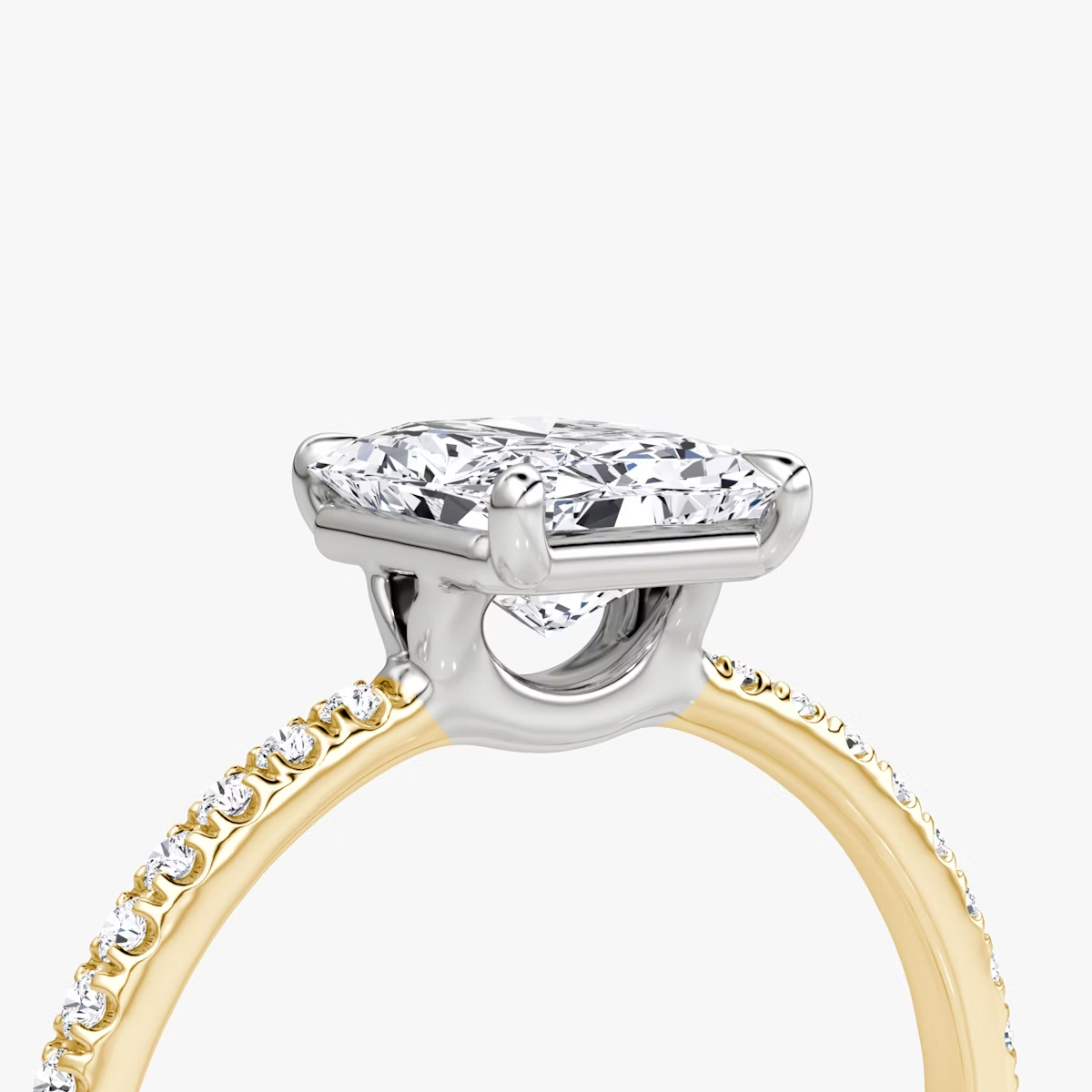 The Signature  Radiant Engagement Ring in Pave Standard Band