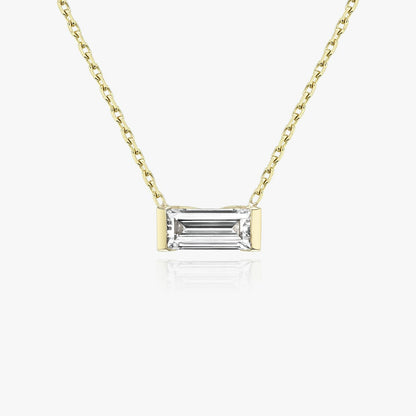 Knife-Edge Baguette Semi-Bezel Necklace