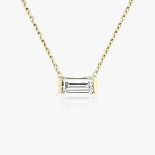 Knife-Edge Baguette Semi-Bezel Necklace