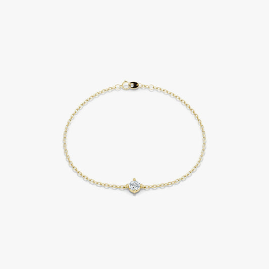 Round Petite Solitaire Bracelet