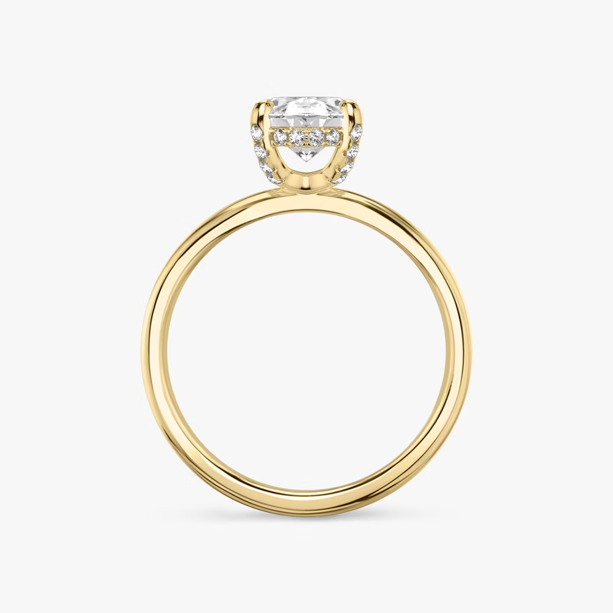 The Classic Hidden Halo Oval Engagement Ring in Plain Standard Band