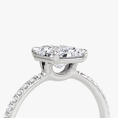 The Signature  Radiant Engagement Ring in Pave Standard Band