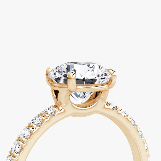 The Signature Round Brilliant Engagement Ring in Pave Large Band