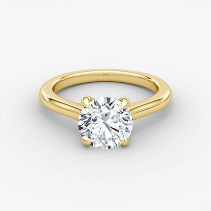 Trellis Cathedral Round Plain Engagement Ring