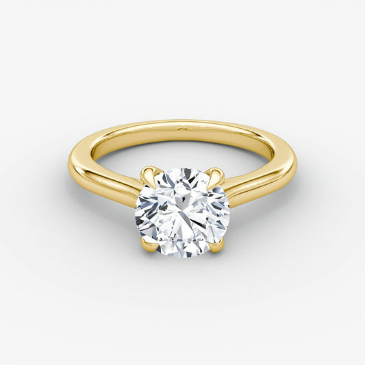 Trellis Cathedral Round Plain Engagement Ring