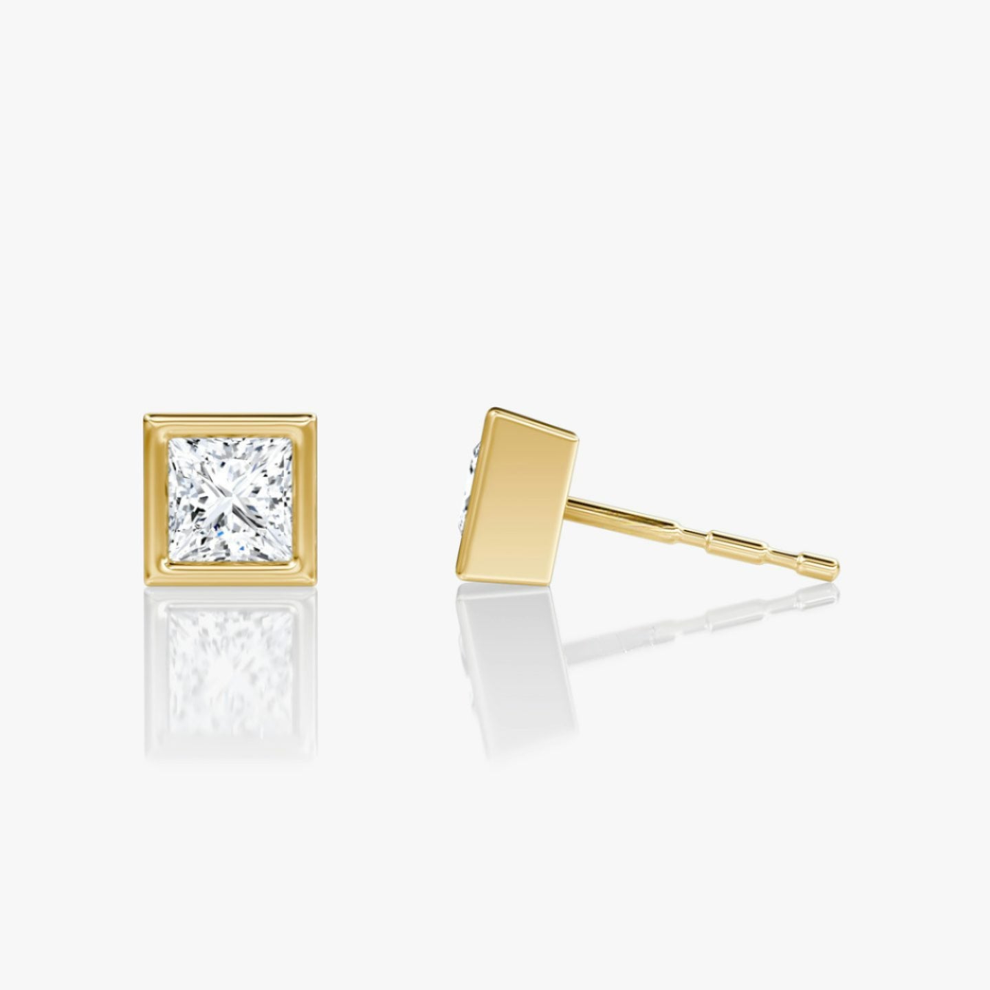 Princess Bezel Solitaire Stud